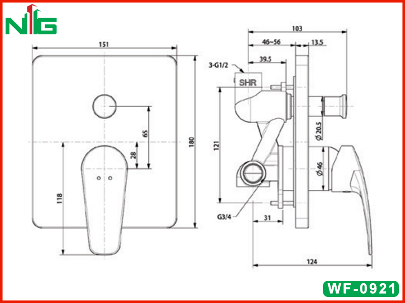 ban-ve-ky-thuat-bo-tron-nong-lanh-am-tuong-american-standard-wf-0921