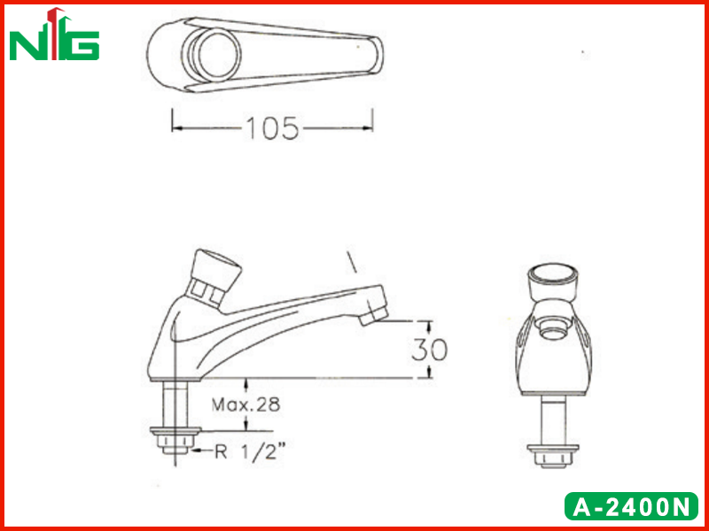 ban-ve-ky-thuat-voi-lavabo-ngat-tu-dong-american-standard-a-2400n