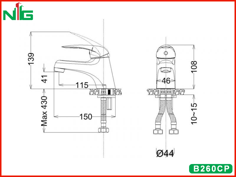 ban-ve-ky-thuat-voi-lavabo-nong-lanh-caesar-B260CP