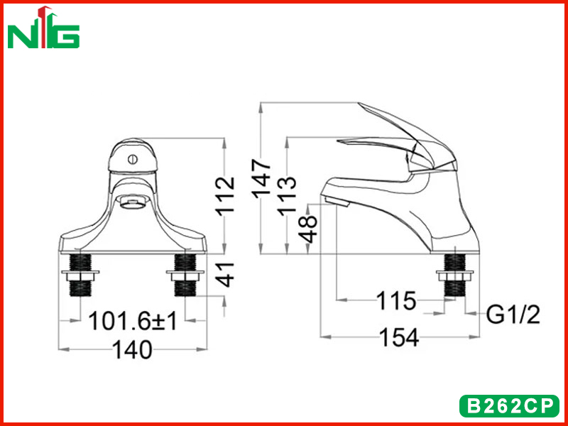 ban-ve-ky-thuat-voi-lavabo-nong-lanh-caesar-B262CP
