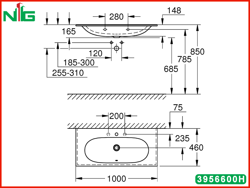 ban-ve-ky-thuat-lavabo-ban-am-ban-grohe-essence-100cm-3956600H