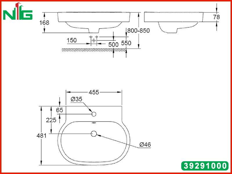 ban-ve-ky-thuat-lavabo-dat-ban-grohe-eurocosmo-60cm-39291000