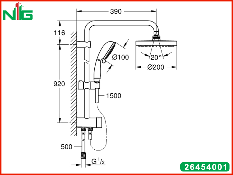 ban-ve-ky-thuat-sen-cay-Grohe New Tempesta Rustic 200 26454001