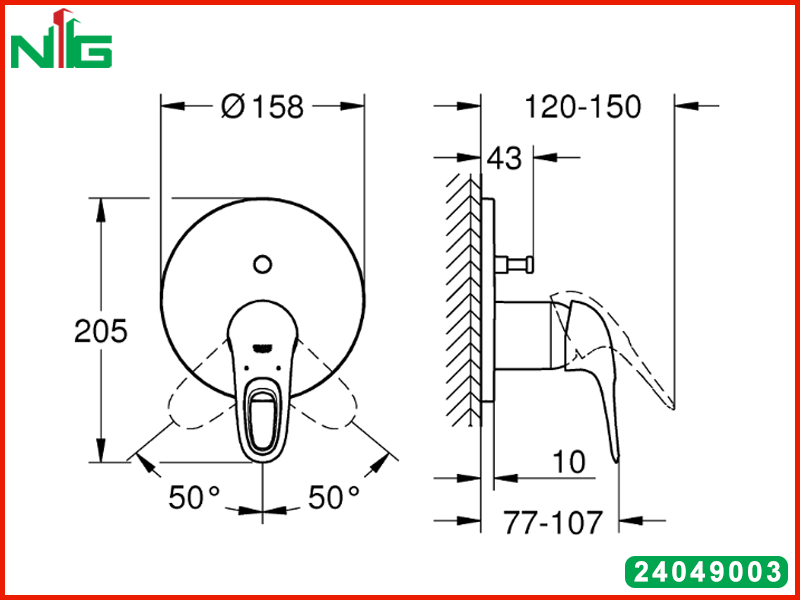 ban-ve-ky-thuat-mat-na-bo-tron-sen-am-Grohe-2-che-do-Eurostyle-24049003