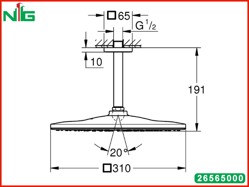 ban-ve-ky-thuat-bo-bat-sen-gan-tran-Grohe-Rainshower-Mono-310-26565000