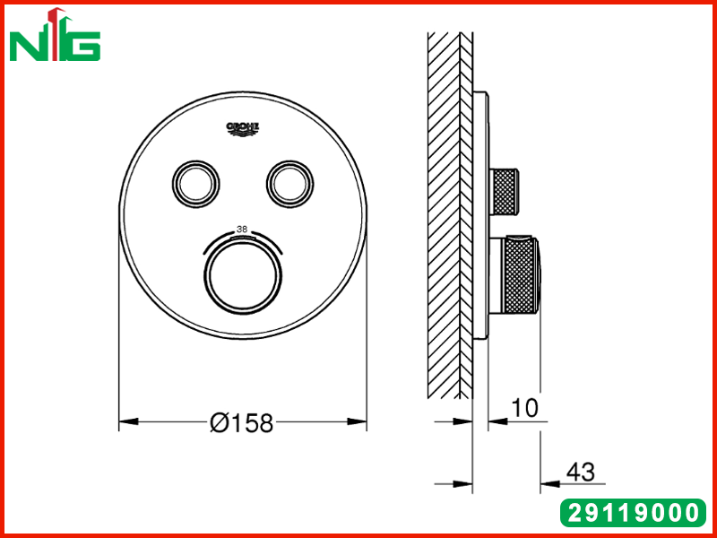 ban-ve-ky-thuat-mat-na-bo-tron-sen-am-Grohe-2-che-do-Grohtherm-SmartControl-29119000
