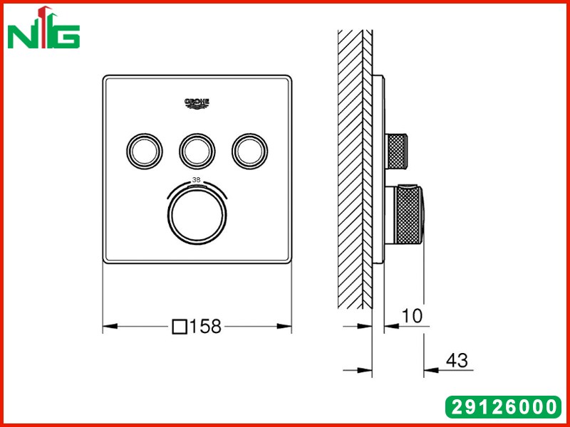 ban-ve-ky-thuat-mat-na-bo-tron-sen-am-Grohe-2-che-do-Grohtherm-SmartControl-29125000