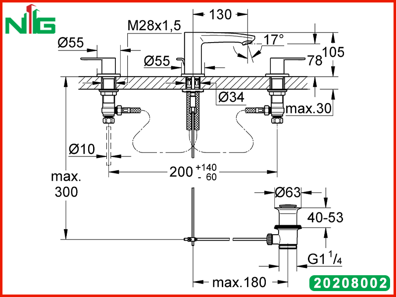 ban-ve-ky-thuat-voi-lavabo-3-lo-grohe-eurostyle-cosmopolitan-20208002
