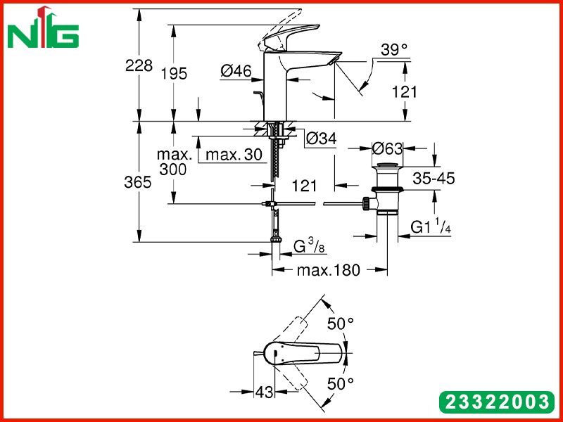 ban-ve-ky-thuat-voi-lavabo-nong-lanh-grohe-eurosmart-m-size-23322003