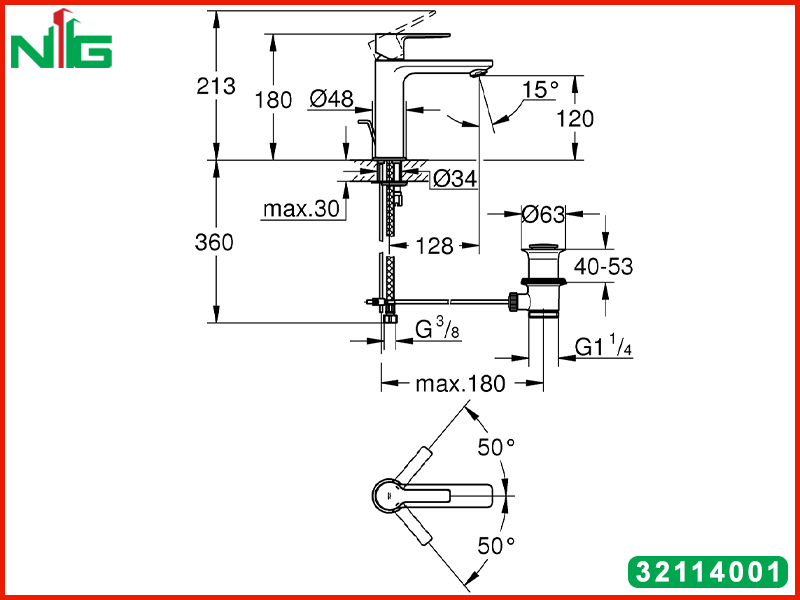 ban-ve-ky-thuat-voi-lavabo-nong-lanh-grohe-lineare-S-size-32114001