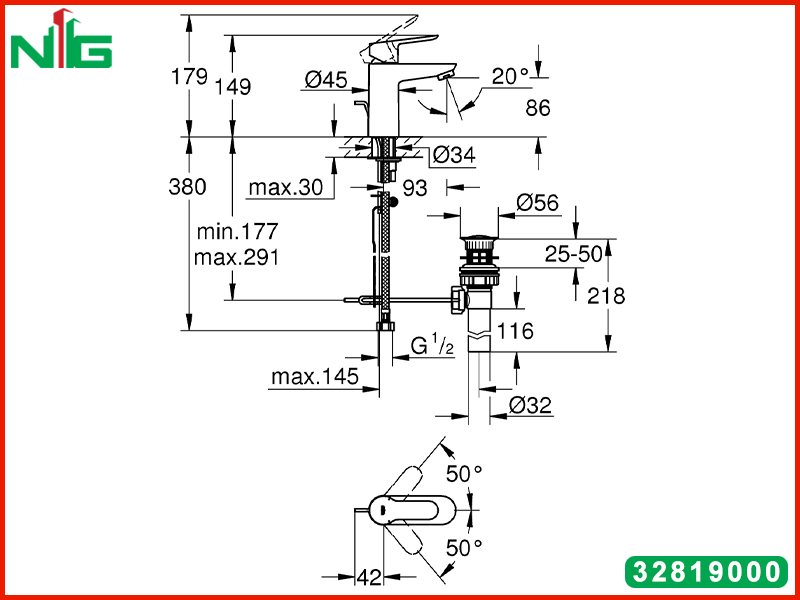 ban-ve-ky-thuat-voi-lavabo-nong-lanh-grohe-bauedge-s-size-32819000