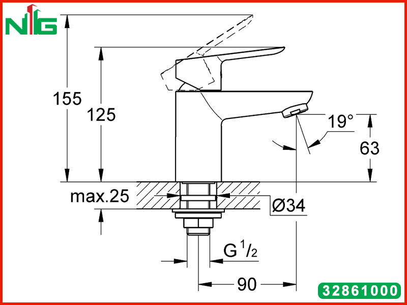 ban-ve-ky-thuat-voi-lavabo-nong-lanh-grohe-bauedge-xs-size-32861000