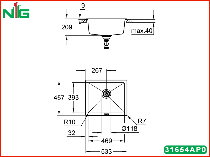ban-ve-ky-thuat-chau-rua-bat-am-ban-grohe-composite-k700U-60cm-31654AP0 