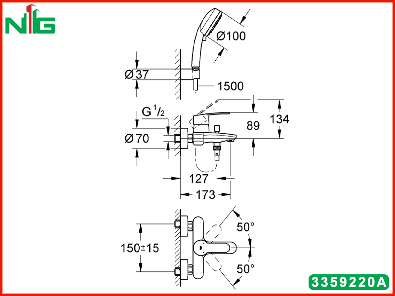 ban-ve-ky-thuat-voi-sen-nong-lanh-grohe-eurostyle-cosmopolitan-3359220A