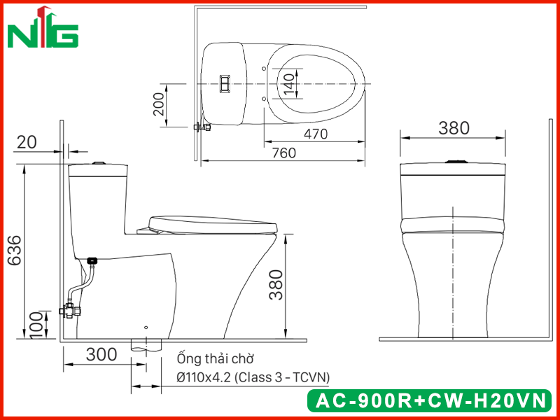 ban-ve-ky-thuat-bon-cau-nap-dien-tu-inax-ac-900r-cw-h20vn