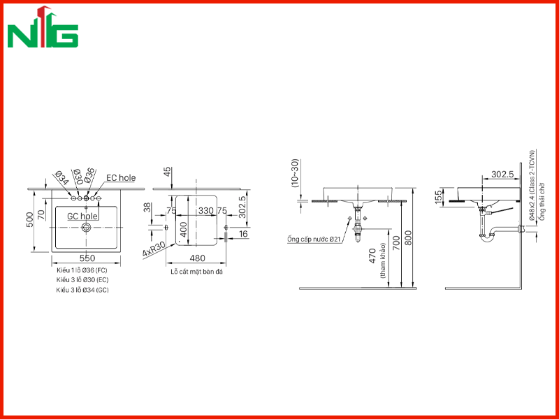 ban-ve-ky-thuat-lavabo-dat-ban-inax-al-536v
