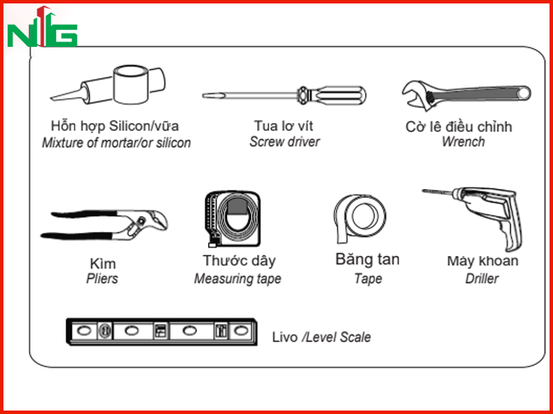 dung-cu-can-chuan-bi-truoc-khi-lap-dat-bon-cau-nap-dien-tu-inax-ac-23p+cw-ka22avn
