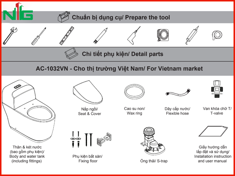 dung-cu-chuan-bi-truoc-khi-lap-dat-bon-cau-nap-dien-tu-inax-ac-1032+cw-kb22avn