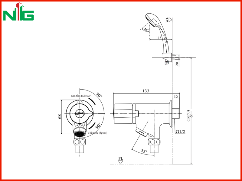 ban-ve-ky-thuat-voi-sen-lanh-inax-bfv-10-2c