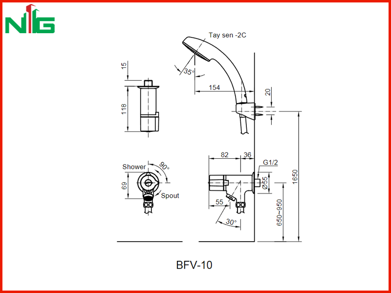 ban-ve-ky-thuat-voi-sen-lanh-inax-bfv-10