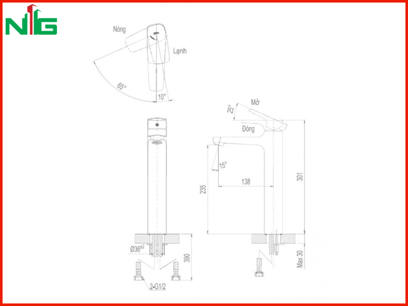 ban-ve-ky-thuat-voi-lavabo-co-cao-nong-lanh-inax-lfv-112sh