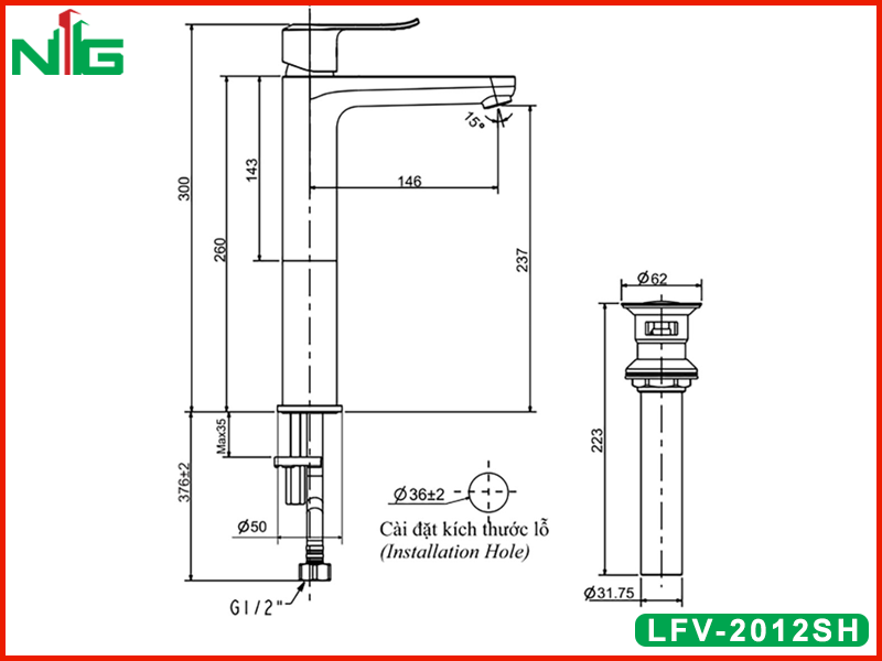 ban-ve-ky-thuat-voi-lavabo-dat-ban-nong-lanh-inax-lfv-2012sh