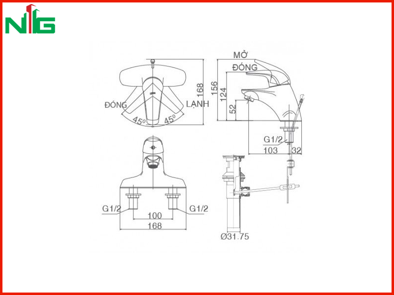 ban-ve-ky-thuat-voi-lavabo-nong-lanh-inax-lfv-3001s