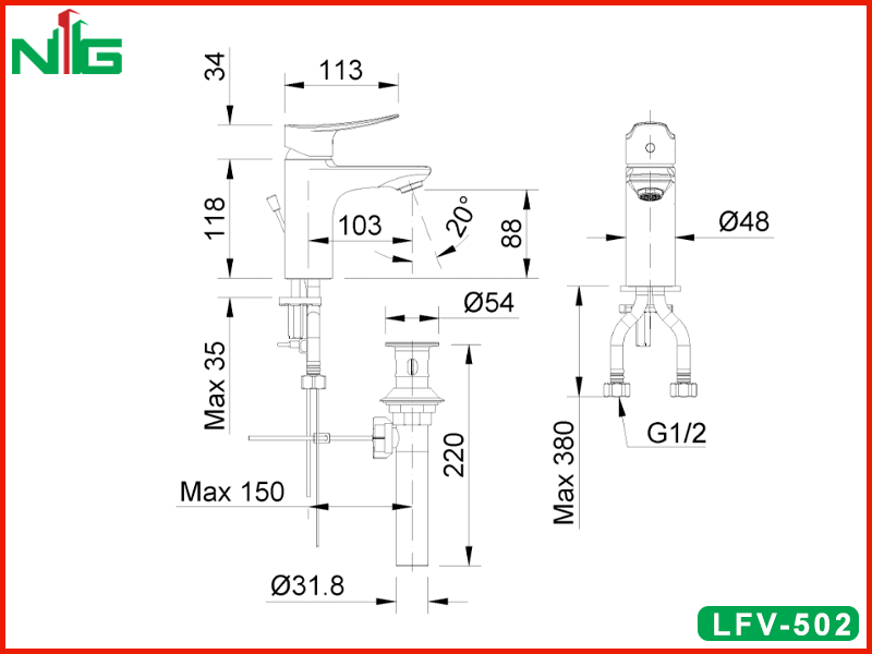 ban-ve-ky-thuat-voi-lavabo-nong-lanh-inax-lfv-502s