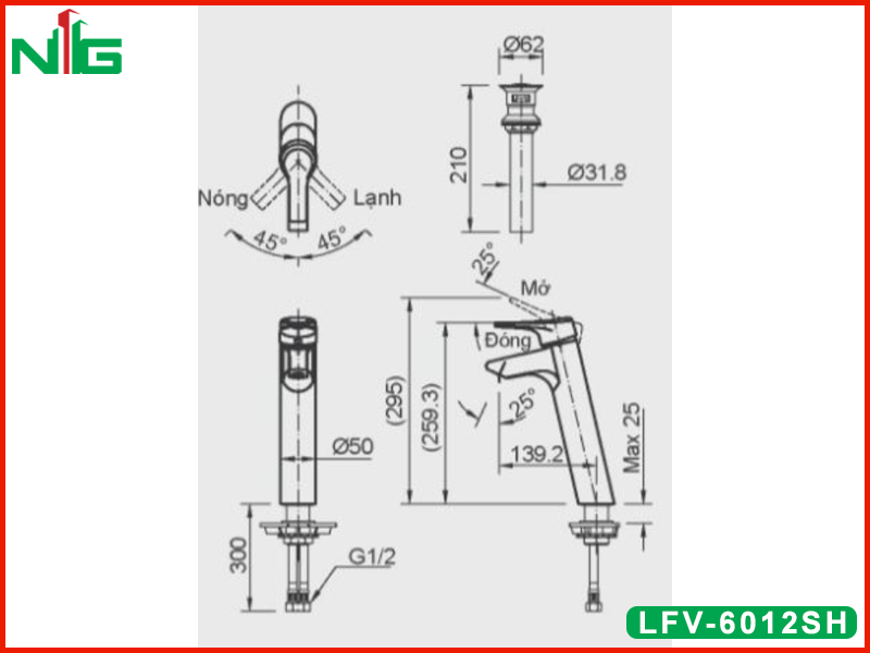 ban-ve-ky-thuat-voi-lavabo-nong-lanh-co-cao-inax-lfv-6012sh