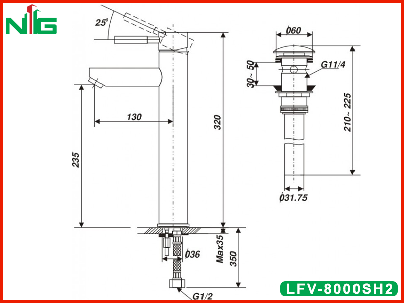ban-ve-ky-thuat-voi-lavabo-dat-ban-nong-lanh-inax-lfv-8000sh2
