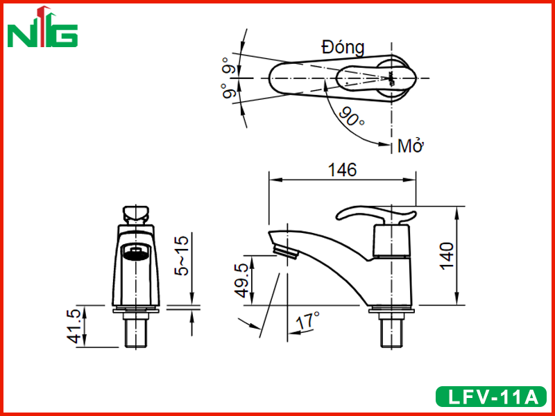 ban-ve-ky-thuat-voi-lavabo-lanh-inax-lfv-11a