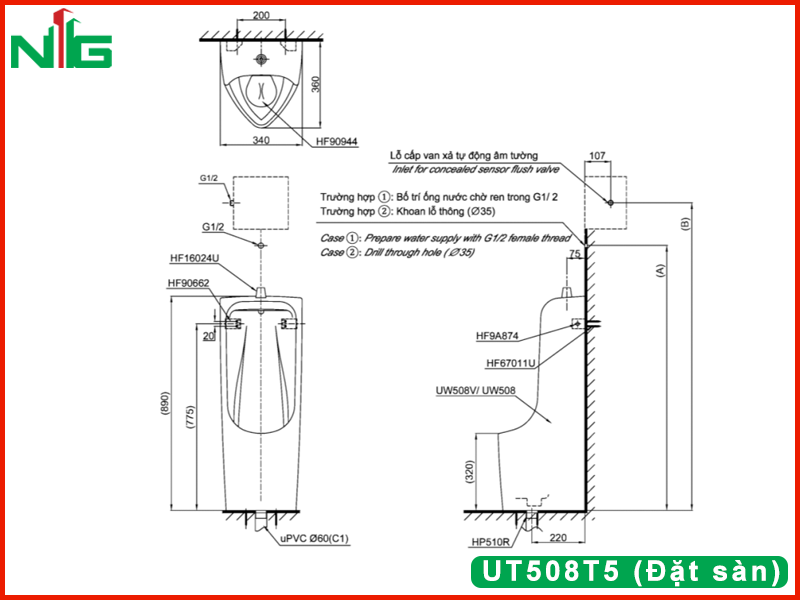 ban-ve-ky-thuat-bon-tieu-nam-toto-UT508T5 (Đặt sàn)