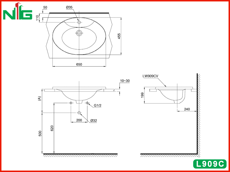 ban-ve-ky-thuat-lavabo-ban-am-ban-toto-L909C