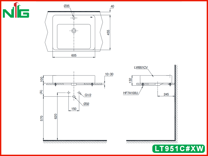 ban-ve-ky-thuat-lavabo-dat-ban-toto-LT951C#XW