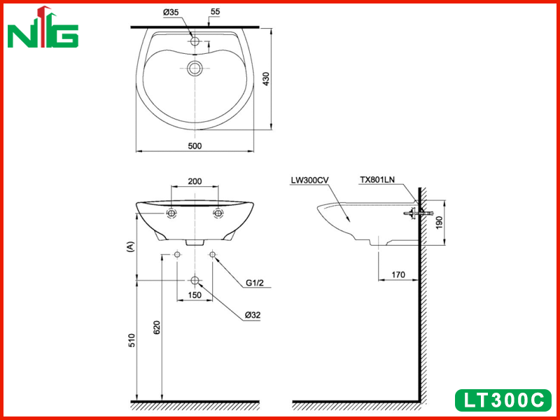 ban-ve-ky-thuat-lavabo-treo-tuong-toto-LT300C