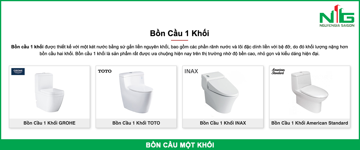 ưu nhược điểm của bồn cầu một khối